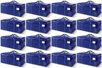 16 Pack Extra Heavy Duty Large Moving Bags with Strong Zipper & Carrying Handles, Sturdy Clothes Storage Bags Totes Bins, Packing Moving Boxes College Supplies, Dark Blue - 40 gal by WTREE