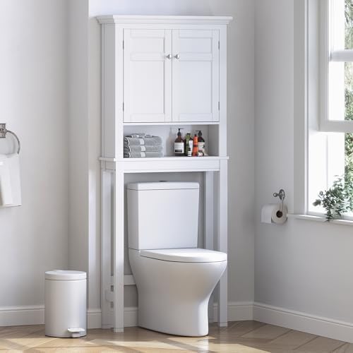 Spirich Over The Toilet Storage Cabinet, White Bathroom Organizer by SpirichLLC
