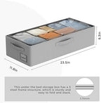 CYhom Under Bed Storage Bins Frame Storage Box Oxford Fabric Sturdy Underbed Container Foldable Stackable Large Capacity Clothes Organizer - Image 4