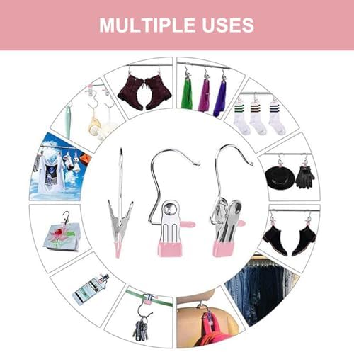 Boot Hangers for Closet, Hanging Clips Laundry Hooks Clothes Pins Closet Hanger Organizer Clamps Socks Towel Clips Heavy Duty Clothespins Bulk Hanger Clips for Closet Travel Pants Socks Handbags - Image 7
