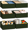 DIMJ Large Closet Shelf Organizer Bins 6 Packs with Handles and Divider, Fabric Trapezoid Storage Baskets, Foldable Clothes Containers Box for Shelf, Towel, Book, Toy, Purse, Hats, Green by DiMJ