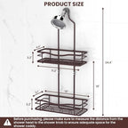 Rustproof Shower Caddy Hanging with Soap Holders for Bathroom, Bronze - Image 6