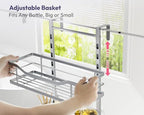 SWTYMIKI Over the Door Shower Caddy - 5 Tier Adjustable Shower Organizer Hanging with Soap Holder, No Drilling Stainless Steel Bathroom Rack Hanging for Body Wash, Shampoo, Soap, Razor, Silver - Image 2