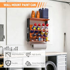 Spray Bottle Holder Wall-Mounted, Aerosol Spray Can Holder, Heavy Duty Paint Bottle Organizer with 8 Can Holes 80 LBS, Utility Storage Rack With Paper Towel Holder for Garage, Shop or Tool Trailer - Image 2