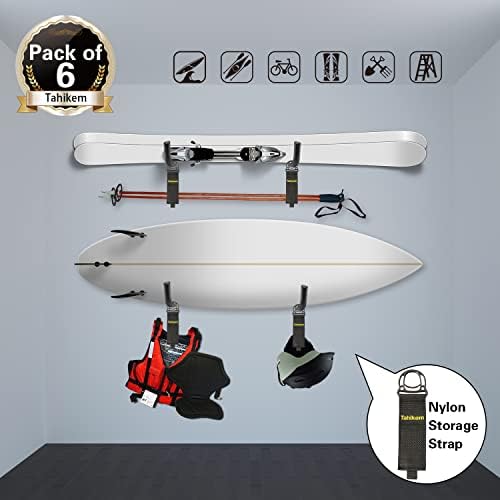 6 Pack 9-Inch Wall Mount Garage Storage Hooks for Ladder & Tools - Image 3