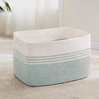 72L Large Woven Laundry Basket Hamper with Handles, Green by SunNewt