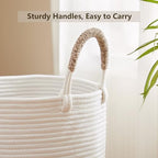 60L Large Hamper Laundry Basket Tall Woven Clothes Hamper Brown - Image 6