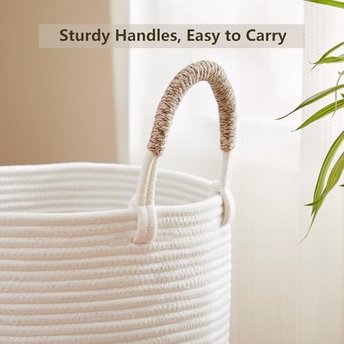 60L Large Hamper Laundry Basket Tall Woven Clothes Hamper Brown - Image 6
