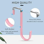 FYY Over the Door Hooks, Single-Hanger 4 Pack, Fits Doors 1 3/8" Pink - Image 3