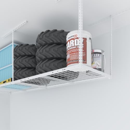 FLEXIMOUNTS 2x8 Overhead Garage Ceiling Storage Rack Organization, White - Image 6