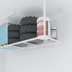 FLEXIMOUNTS 2x8 Overhead Garage Ceiling Storage Rack Organization, White - Image 6