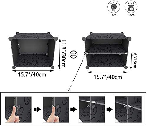 HOMIDEC Shoe Rack Organizer 48 Pair Modular Shoe Storage Cabinet for Closet | PP Plastic, Sturdy Steel Frame, Waterproof, Dustproof, Easy Clean, Shoe Shelves for Closet Garage Hallway Bedroom Entryway - Image 7