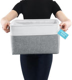 OrganiHaus 15x11in Canvas Storage Baskets 3 Pack - Fabric Bins for Shelves - Image 3