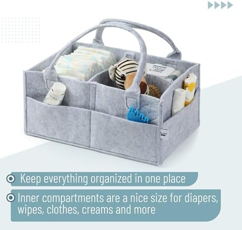 Mr. Pen- Baby Diaper Caddy Organizer, Gray, Large - Image 4