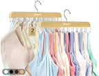 Gomyrod Tank Top Hanger, 2 Pack w/40 Hooks Bra Hanger for Closet Organizer | Premium Wood Space Saving Hanger, 360°Rotating Closet Organizers and Storage, Multi Hook Hanger for Dorm & Apartment by Gomyrod