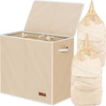 Simple Houseware Double Laundry Hamper with Lid & Removable Bags, Beige by SimpleHouseware