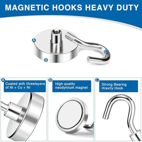 LOVIMAG Magnetic Hooks for Cruise Essentials 2026 Cabins Door 12 Pack-50LBS - Image 4