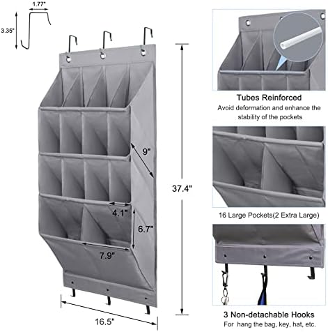 2 Pack Over the Door Shoe Organizers, Hanging Shoe Organizers Large Pockets - Image 2