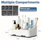 TQRR Bathroom Countertop Organizer -6 Slots Drain Tray Toothbrush Holders - Image 2