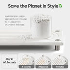 Razborci Water Absorbing Stone Sink Caddy, Diatomite Kitchen Sink Organizer, Bathroom Counter Tray, Faucet Drying Mat Coaster Soap Dish Rack Riser Dispenser Sponge Holder, Silver, White 10" x 4" - Image 5