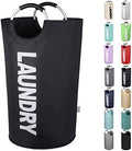 Extra Large Laundry Basket, Big Laundry Hamper Bag with Handles, 130L Black by SweetMemoLiving