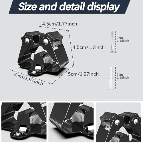 3-H Broom Holder Wall Mount 50 Pack, Stainless Steel Mop Hanger with Screws - Image 4