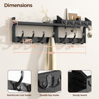 Evermagin 29" Coat Rack Wall Mount with Shelf for Entryway, Black - Image 3