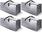 Cosy Family 4 Pack Heavy Duty Extra Large Moving Bags with Backpack Straps - Strong Handles & Zippers, Storage Totes For Space Saving, Fold Flat, Alternative to Moving Box (X-Large-Set of 4, Silver) by Cosy+Family