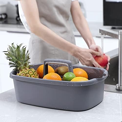 JiatuA Large Cleaning Supplies Caddy Portable Shower Caddy Basket Dark Gray - Image 2
