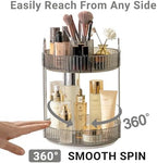 Asayuee 360 Rotating Makeup Organizer,2 Tier Large Capacity Make Up Organizers and Storage,Skincare Perfume Vanity Organizers,Bathroom Cosmetics Storage Organizer Countertop(Grey) - Image 3