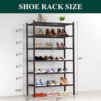 Smiry Bamboo Shoe Rack, 14 Vertical Slats, 6 Tier - 26.8" Wide, Brown - Image 2