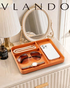 VLANDO Valet Tray for Men, PU Leather Catchall Tray with Dividers - Image 2