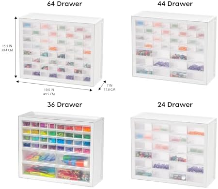 IRIS USA 24-Drawer Plastic Storage Cabinet, Teacher Toolbox, White - Image 4