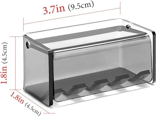Toothbrush Holder Wall Mounted with Cover for Bathroom, 4 Slots Toothbrush Storage Organizer for Shower, Self Adhesive Toothbrush Hanger Rack for Dorm, Cabinet (Gray Clear) - Image 2