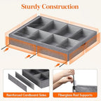 Lifewit Under Bed Shoe Storage Organizer Fits 8 Pair Sneakers, 4.3 Inches Tall Sturdy Structure Ultra Thick Fabic Sneaker Storage, Foldable Underbed Shoe Boxes for Heels, Boots, Sports Shoes 4 Pack - Image 2
