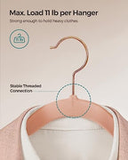 SONGMICS Velvet Hangers 50 Pack, Non-Slip Clothes Hangers, Space-Saving | Suit Hangers with Shoulder Notches, Pants Bar, 360° Swivel Hook, for Closet, Coral Pink, BREANNA Collection UCRF029PK05 - Image 5