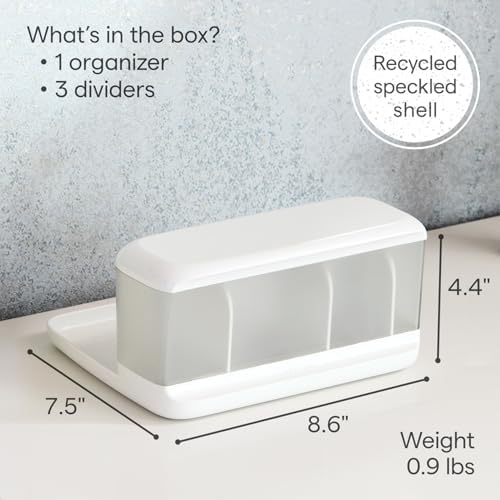 YouCopia HideAway Counter Caddy, Bathroom Vanity Countertop Organizer Tray with Adjustable Dividers and Lid - Image 3