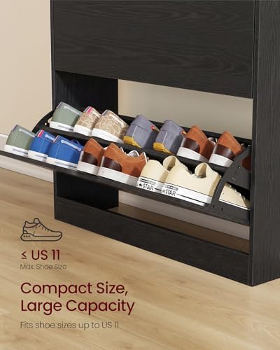 VASAGLE Shoe Cabinet with 3 Flip Drawers, Holds up to 24 Pairs of Shoes - Image 5