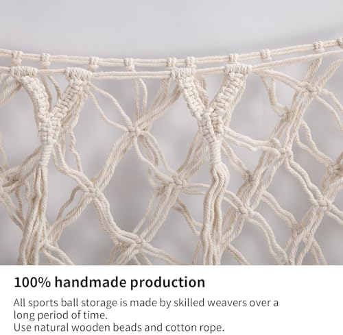 Sports Ball Storage Net,Hanging Basket Organizer Net for Basketballs,Volleyballs Soccer, Sport Equipment Organizer Storage Mesh Bag,Garage Ball Storage,Football Soccer Sports Ball Mesh Net - Image 4