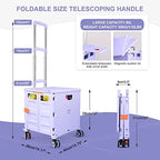 FELICON SELORSS Folding Utility Cart Portable Rolling Crate Handcart-Purple - Image 4
