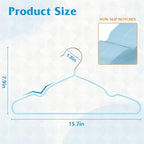 150 Pack Clothes Hangers,Non Slip Blue Plastic Coated Metal Coat Hanger for Closet,Sturdy Thin Hangers Bulk Space Saving Hangers for Pants,Skirt,Shirt,Dress,Tie - Image 3