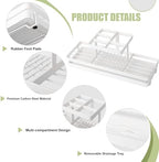 Toothbrush Holders Toothpaste Organizer Bathroom Accessories, White - Image 5