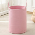 Laundry Basket Hamper Tall Rope Storage Woven for Blanket toys Dirty Clothes in Living Room Bathroom Bedroom (Pink, 60L/15.8Gal) by AMTOTAM