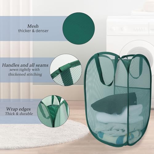 Upgraded Pop Up Laundry Basket with Handles, 100L Extra Large Mesh Hamper - Image 3