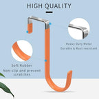 FYY Over the Door Hooks, Single-Hanger 4 Pack, Fits Doors 1 3/8" Orange - Image 3