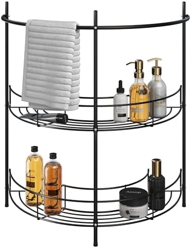 Lavish Home Pedestal Sink Organizer, Black, 21.25” x 11” x 23.25” by LavishHomeCollection