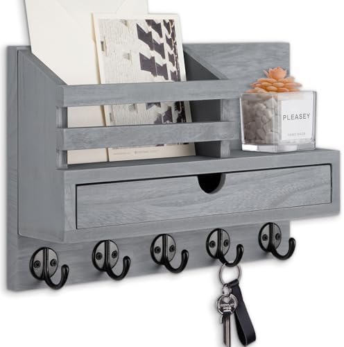 Key Holder Wall Mount, Mail Holder with Storage Drawer by Lucundm