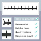 Coat Rack Wall Mount – 30 Inch Stainless Steel Hook Rail with 10 Double Coat Hooks for Hanging – Wall Mounted Entryway Organizer for Coats, Hats, Bags, Towels, Robes, Closet or Bathroom - Black 2 Pack - Image 3