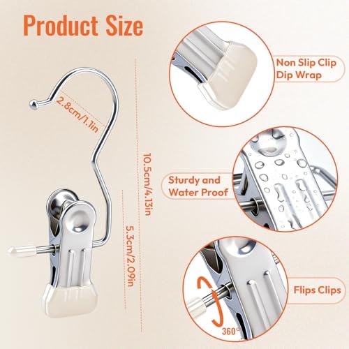 30 Pack Pants Hangers with Clip，Legging Organizer and Jean & Shorts Hangers - Image 2