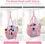 Shower Caddy Portable for College Dorm Room Essentials, Hanging Shower Caddy with Hook and Drawstring, Quick Dry Mesh Shower Bag with 6 Pockets for Bathroom, Swimming, Gym, Camping, Beach, Travel - Image 4